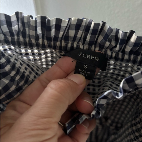 J. Crew navy blue and white gingham dress - Picture 2 of 4